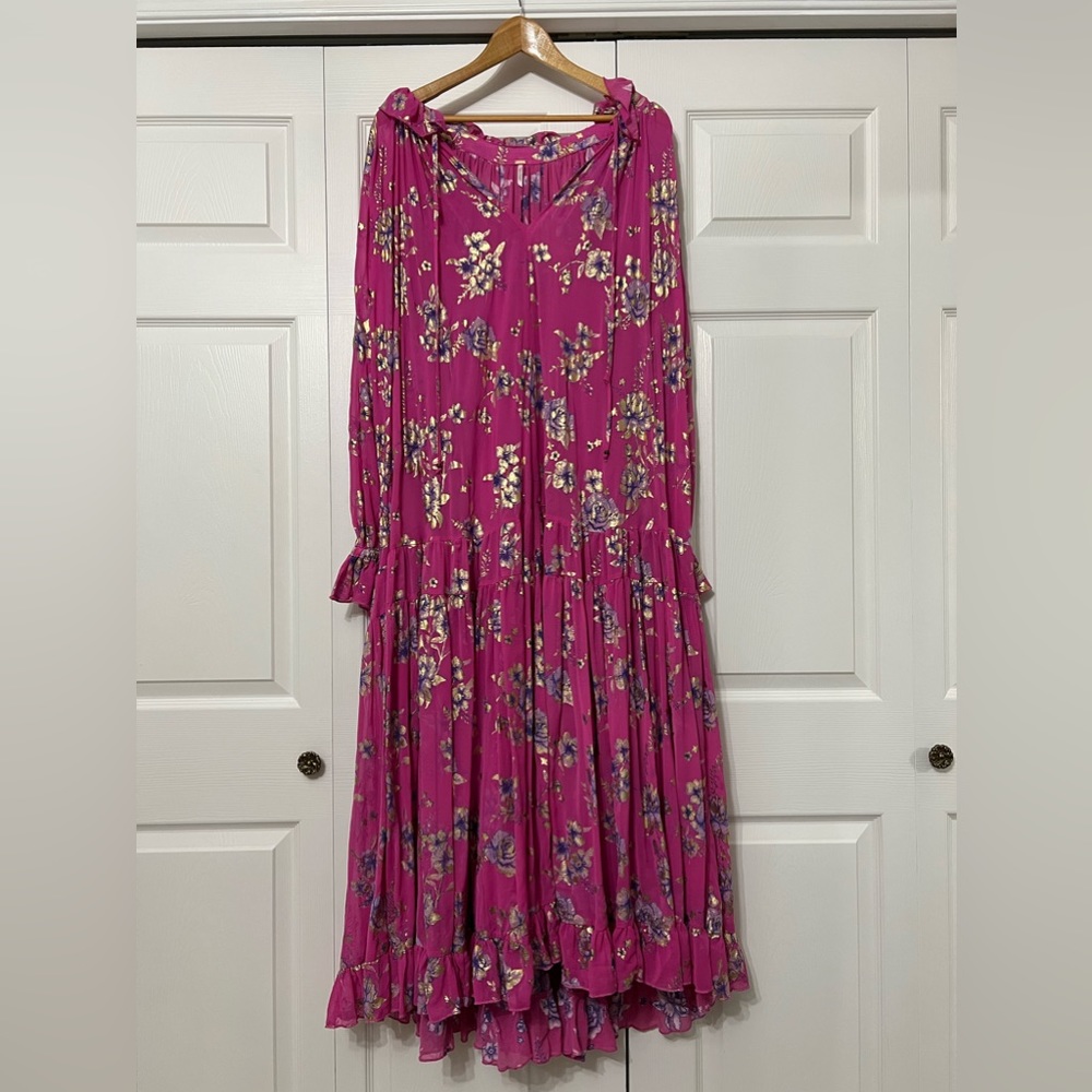 Free People Pink Floral Maxi Dress Size XL NWT